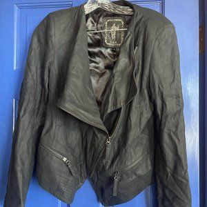 Tribal soft black leather jacket size medium